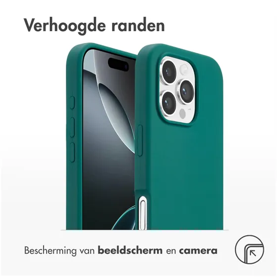 Accezz Liquid Silicone Backcover met MagSafe voor Apple iPhone 16 Pro Donkergroen