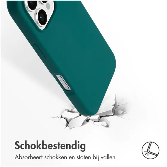 Accezz Liquid Silicone Backcover met MagSafe voor Apple iPhone 16 Pro Donkergroen