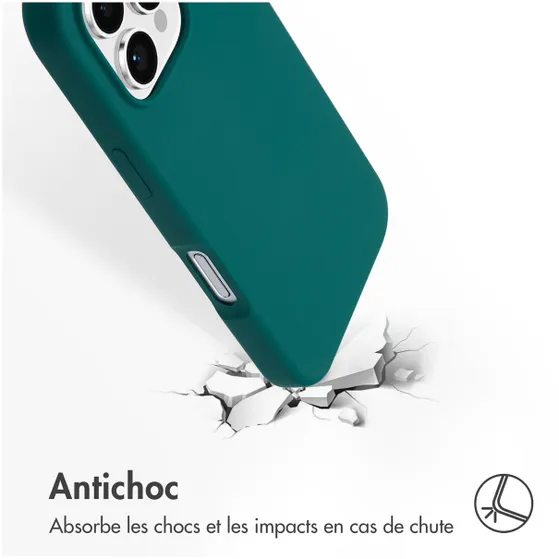 Accezz Liquid Silicone Backcover met MagSafe voor Apple iPhone 16 Pro Donkergroen