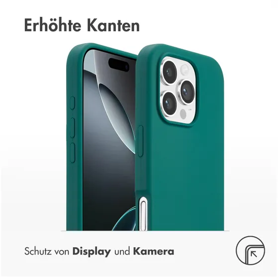 Accezz Liquid Silicone Backcover met MagSafe voor Apple iPhone 16 Pro Donkergroen