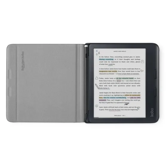 Kobo Libra Colour Notebook SleepCover Case Zwart