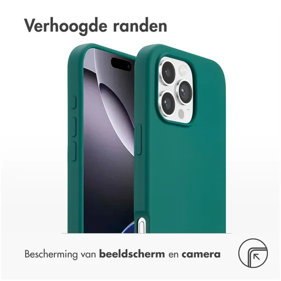 Accezz Liquid Silicone Backcover met MagSafe voor Apple iPhone 16 Pro Max Donkergroen