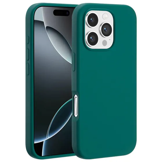 Accezz Liquid Silicone Backcover met MagSafe voor Apple iPhone 16 Pro Max Donkergroen