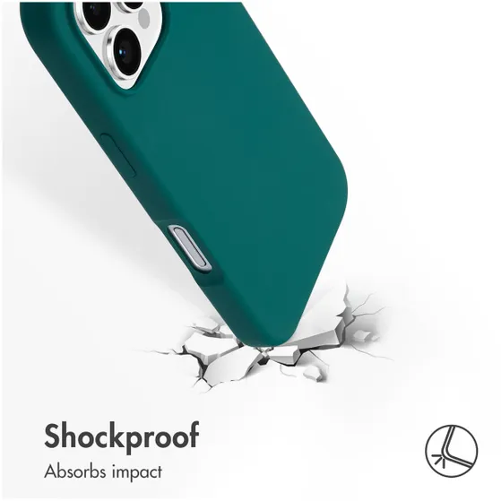 Accezz Liquid Silicone Backcover met MagSafe voor Apple iPhone 16 Pro Max Donkergroen