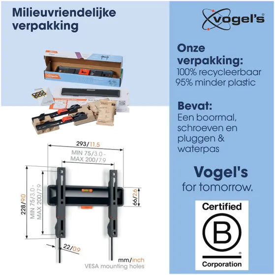 Vogels TVM 3205 Vaste tv-beugel Zwart