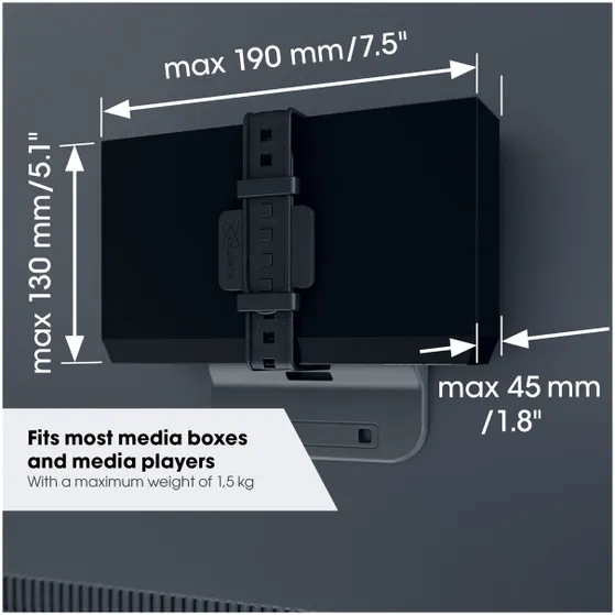 Vogels TVA 6400 Mediabox houder Zwart