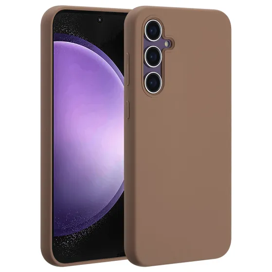 Accezz Liquid Silicone Backcover met MagSafe voor Samsung Galaxy S23 FE Lichtbruin