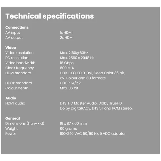 Marmitek SPLIT 312 UHD Grijs