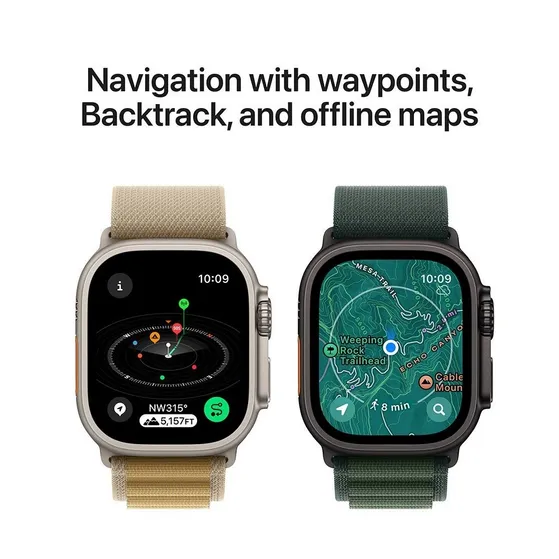 Apple Watch Ultra 2 GPS + Cellular 49mm Titanium Case met Trail Loop - M/L Zwart