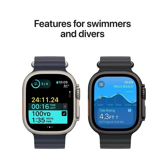 Apple Watch Ultra 2 GPS + Cellular 49mm Titanium Case met Trail Loop - M/L Zwart