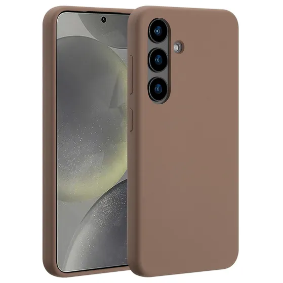 Accezz Liquid Silicone Backcover met MagSafe voor Samsung Galaxy S24 Lichtbruin