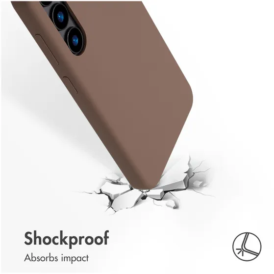 Accezz Liquid Silicone Backcover met MagSafe voor Samsung Galaxy S24 Lichtbruin