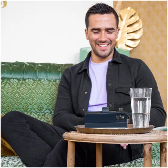 Accezz Premium Leather 2 in 1 Wallet Bookcase Samsung Galaxy A14 (5G/4G) Donkerblauw