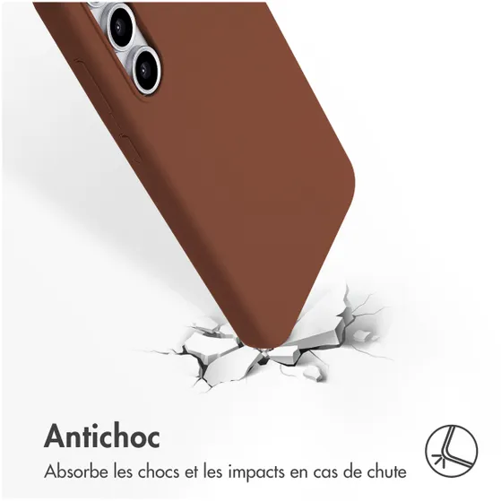 Accezz Liquid Silicone Backcover met MagSafe voor Samsung Galaxy S24 FE Bruin