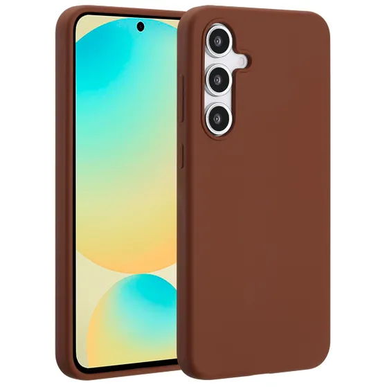 Accezz Liquid Silicone Backcover met MagSafe voor Samsung Galaxy S24 FE Bruin