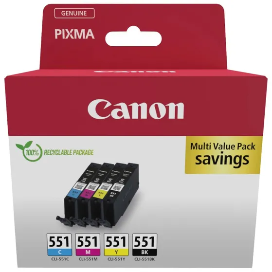 Canon CLI-551 Cartridges Combo Pack Multi-color