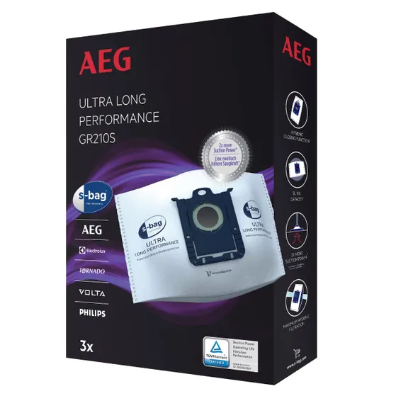AEG Stofzuigerzak s-bag ultra long performance airmax, oxygen+, jetmaxx Wit