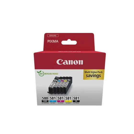 Canon PGI-580 + CLI-581 Cartridges Combo Pack Multi-color