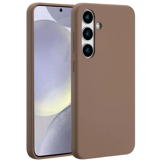 Accezz Liquid Silicone Backcover met MagSafe voor Samsung Galaxy S24 Plus Lichtbruin