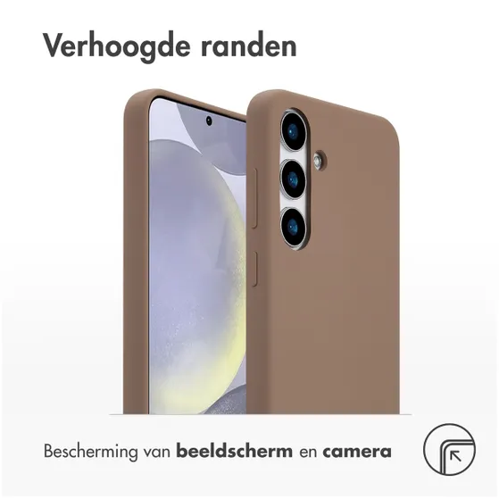 Accezz Liquid Silicone Backcover met MagSafe voor Samsung Galaxy S24 Plus Lichtbruin