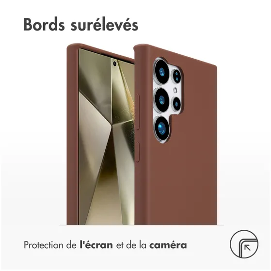 Accezz Liquid Silicone Backcover met MagSafe voor Samsung Galaxy S24 Ultra Bruin