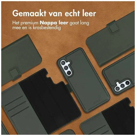 Accezz Premium Leather 2 in 1 Wallet Bookcase Samsung Galaxy A54 (5G) Groen