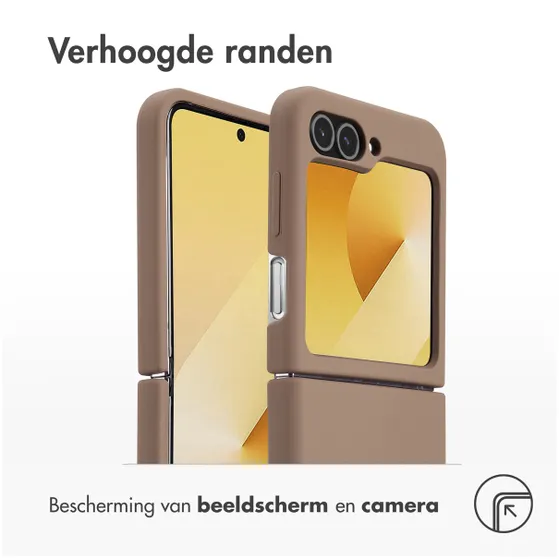 Accezz Liquid Silicone Backcover met MagSafe voor Samsung Galaxy Z Flip 6 Lichtbruin