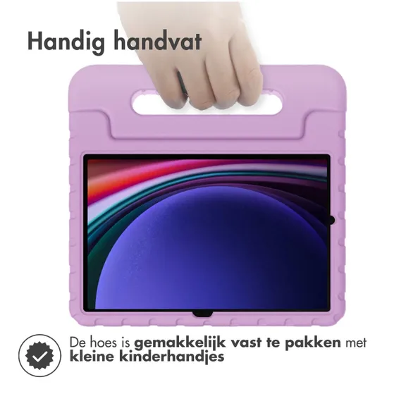 Accezz Kidsproof Backcover met handvat Samsung Galaxy Tab S9 / Tab S9 FE Lila