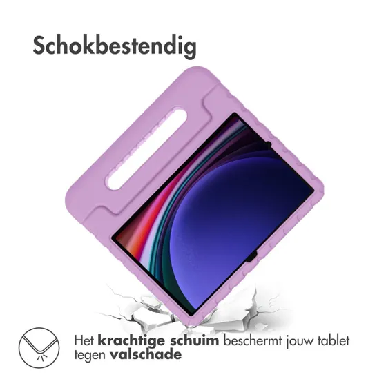 Accezz Kidsproof Backcover met handvat Samsung Galaxy Tab S9 / Tab S9 FE Lila