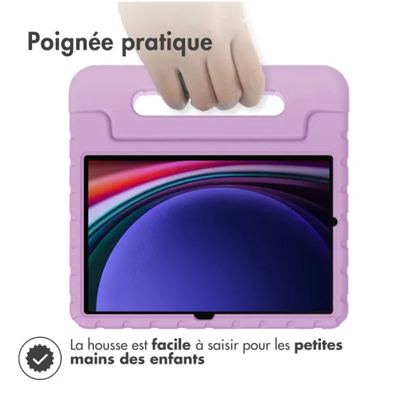 Accezz Kidsproof Backcover met handvat Samsung Galaxy Tab S9 / Tab S9 FE Lila