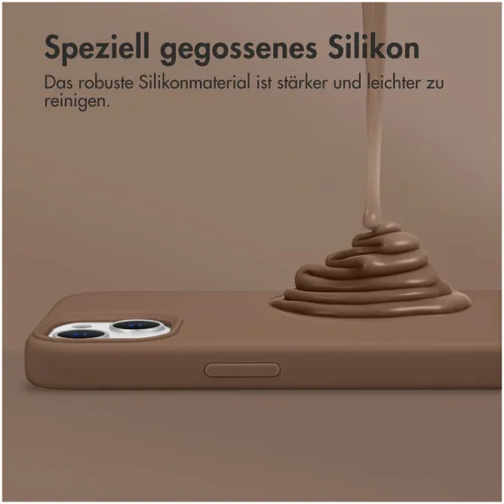 Accezz Liquid Silicone Backcover met MagSafe voor Apple iPhone 15 Pro Max Lichtbruin