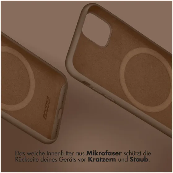 Accezz Liquid Silicone Backcover met MagSafe voor Apple iPhone 15 Pro Max Lichtbruin