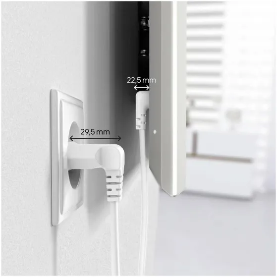 Hama Netsnoer, aan beide zijden haaks, Euro-stekker, dubbele groef/C7, 1,5 m Wit