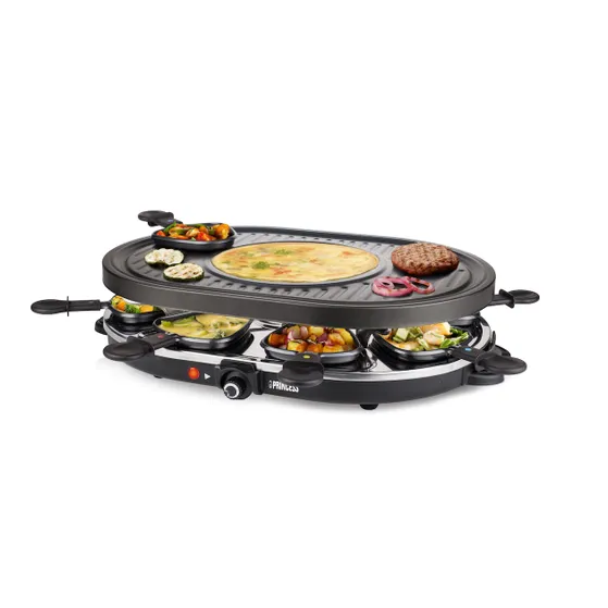 Princess Raclette 8 Oval Grill Party 162700 Zwart