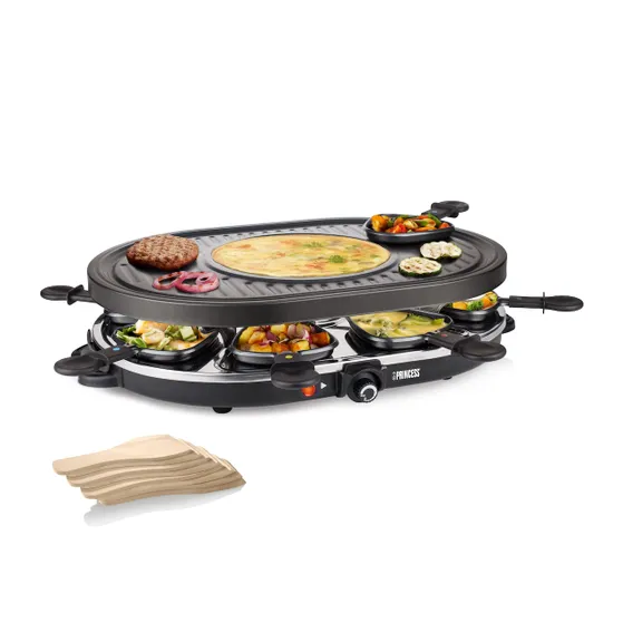 Princess Raclette 8 Oval Grill Party 162700 Zwart