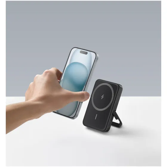 Anker 322 MagGo Power Bank 5000mAh 7.5W with holder Zwart