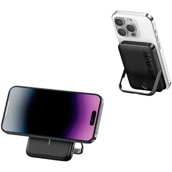 Anker 322 MagGo Power Bank 5000mAh 7.5W with holder Zwart