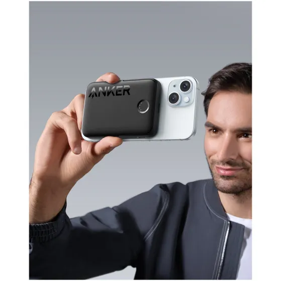 Anker 322 MagGo Power Bank 5000mAh 7.5W with holder Zwart