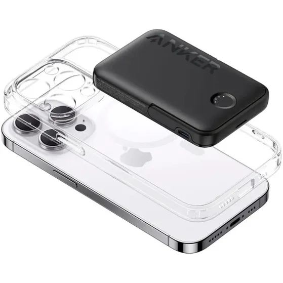 Anker 322 MagGo Power Bank 5000mAh 7.5W with holder Zwart