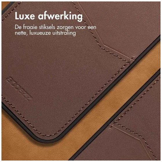Accezz Premium Leather Card Slot Backcover iPhone 13 Pro Max Bruin