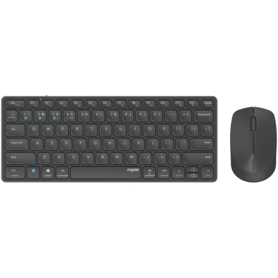 Rapoo 9600M Draadloze multimode Blade Combo Set, QWERTY US Donkergrijs