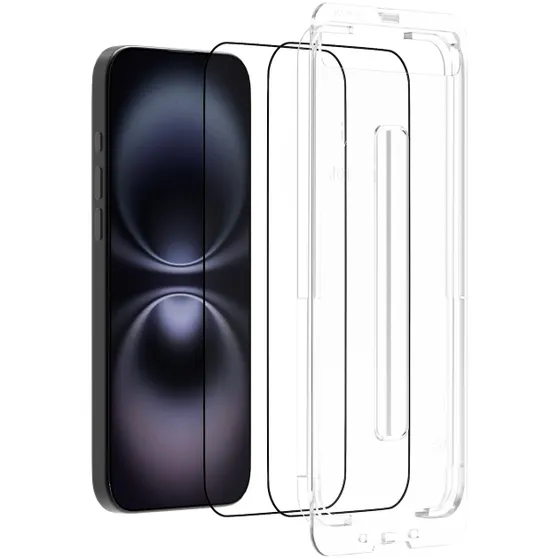 Just in Case Tempered Glass voor Apple iPhone 16 Pro Max, hulpstuk 2-pack