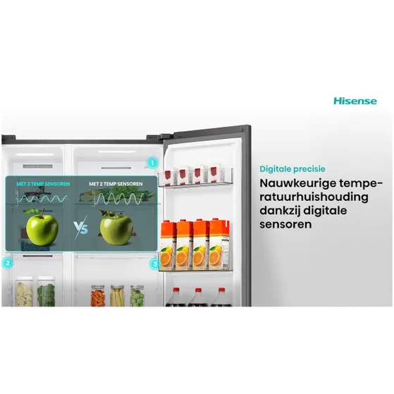 Hisense RS3P558NEFD Zwart
