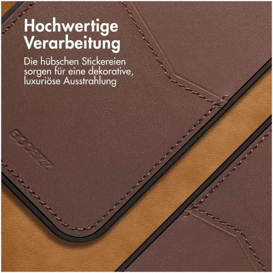 Accezz Premium Leather Card Slot Backcover Samsung Galaxy S22 Ultra Bruin