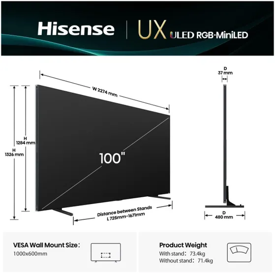 Hisense RGB MINI LED100UXQ (2025)