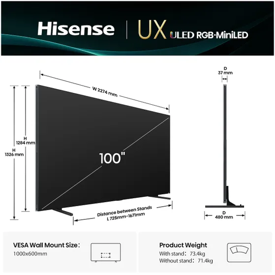 Hisense RGB MINI LED100UXQ (2025)