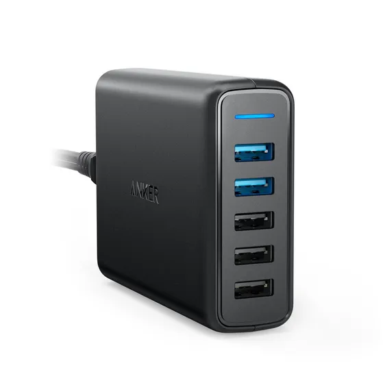Anker POWERPORT SPEED 5 2X QC 3.0 Zwart
