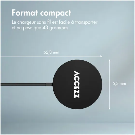 Accezz Wireless MagSafe Charger USB-C - 1 meter Zwart
