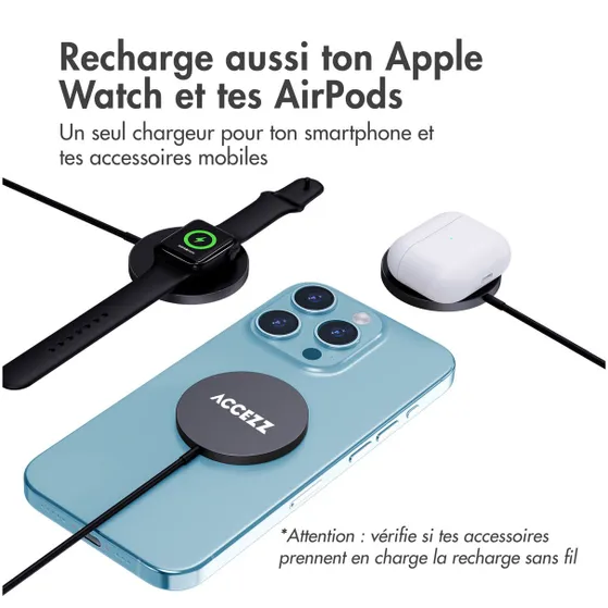 Accezz Wireless MagSafe Charger USB-C - 1 meter Zwart