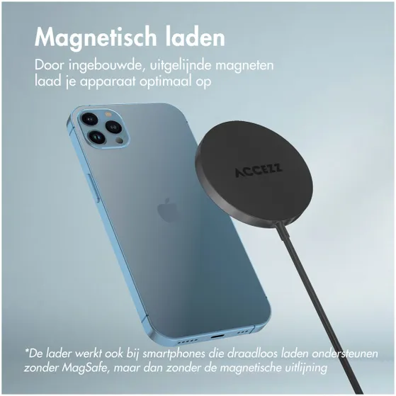 Accezz Wireless MagSafe Charger USB-C - 1 meter Zwart